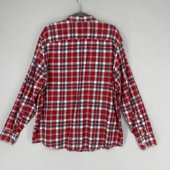 UNTUCKit Shirt 2XL Red Plaid Flannel Long Sleeve Casual Button Up Pockets - Picture 7 of 10